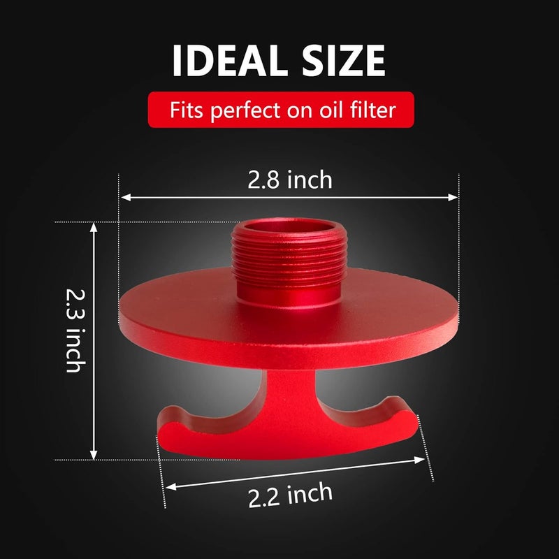minlen Oil Filter Plug Tool, Aluminum Alloy Oil Filter Cap Off Tool for Dodge Ram 2500, 3500, 4500, 5500 Cummins 05083285aa Mo285 Turbo Diesel 5.7l 6.4l 6.7l (Red) - Image 5